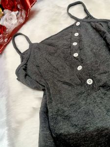 🤍Gray Button-Down Cami Top🤍