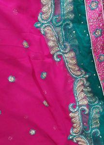 Pink Embellished Saree
