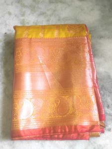 Elegant Yellow Saree(ashadam Offer)