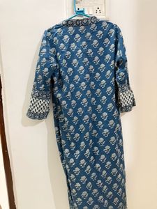 Blue Floral Print Kurti