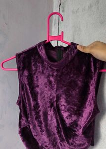 Purple Velvet Crop Top