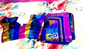 Elegant Blue  Silk  Saree