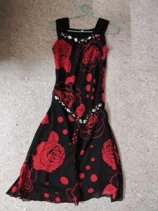 Black Pinteresty Sequin Detail Floral Dress