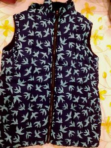 Bird Print Padded Vest