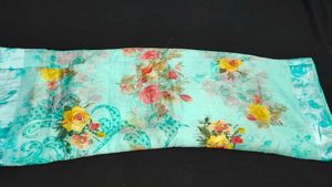 Sea Green Saree With Stitched Blouse (2 Piece)