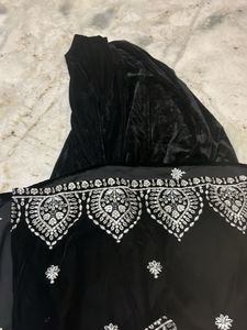 Black Velvet Embroidered Kurti