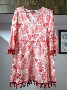 Red Tassle Short Kurta
