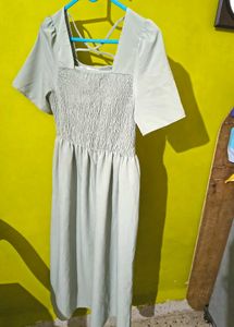 Sage Green Smocked Dress