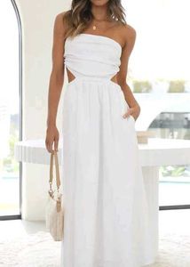BoStreet White Strapless Cut Out Detailed Fit