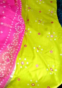 Kurthi Set Parrot Green Kurth Pink Dhuppatta 💖💖