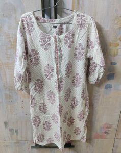 White And Pink Kurta