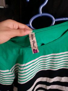Striped Casual Crop Tee
