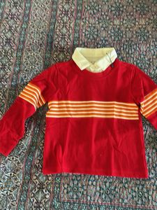Red Striped Long Sleeve Shirt