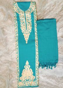 kashmiri Embroidery Woolen unstitched suit