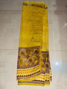 Elegant Yellow Floral Saree