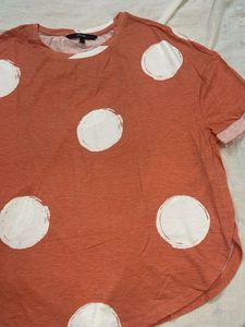 Vero-Moda Coral Polka Dot Top