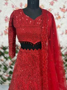 (FIX PRICE)Stunning Red Sequin Lehenga Choli