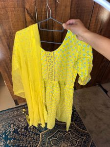 Yellow Printed Dress