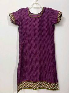 Purple Printed Kurta Set