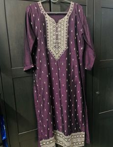 Embroidered Purple Kurta