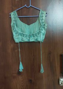 Mint Green Embroidered Lehenga Choli Set