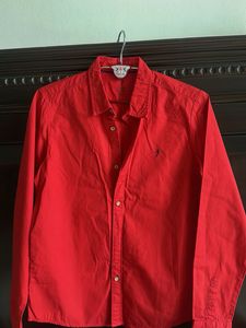 Red Button-Down Shirt