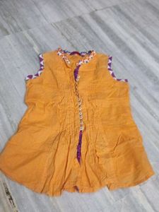 Orange Sleeveless Top