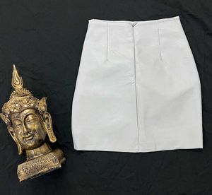 Sky Blue Mini Skirt leather touch