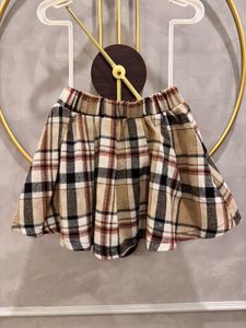 Plaid Skirt with Belt