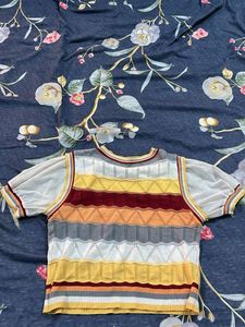 Retro Striped Knit Top