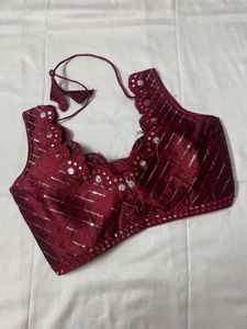 Maroon Embroidered Blouse