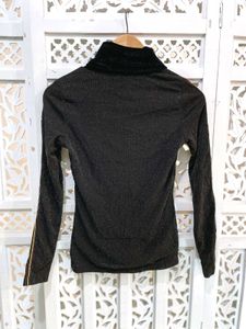 Golden Glam Glitter High Neck Top D