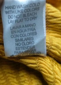 Mustard Yellow Smocked Off-Shoulder Crop Top