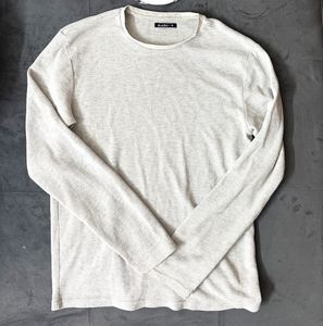 Zudio off white Waffle Knit long sleeve tee
