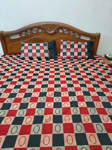 Satiny Bedsheet with Pillow Covers