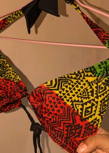 Colourful bikini top