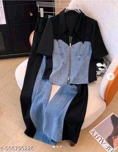 Two-Tone Denim &amp; Black Set