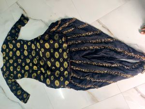 Party Wear Pattiyala Black &amp; Golden Tybe