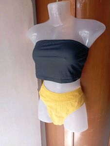 Shien Cute Black &amp; Yellow Bikini Set