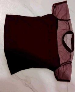 Burgundy Sheer Top ...With Heart Net Shape 🎀