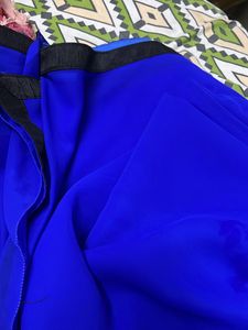 Plain Royal blue Saree with black border