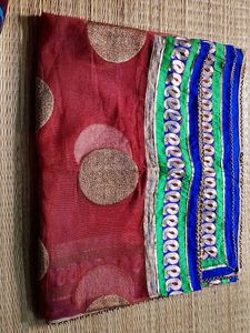 Elegant Maroon Saree