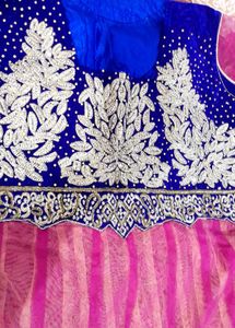 Royal Blue Embroidered Gown