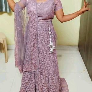 Sugar Sand Stone Work Net Lehenga Choli