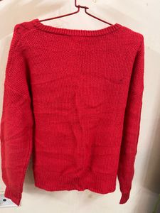 Red Knit Pullover