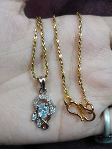 Golden Chain With Ad Pendant