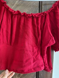Red Off-Shoulder Top