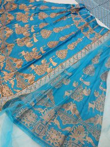 Printed Crepe Lehenga Choli With Net Dupatta