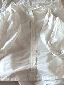 White Bishop Sleeve Blouse