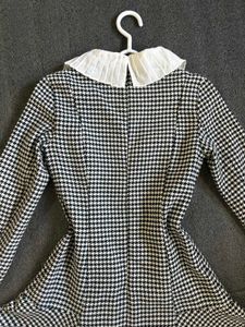 Women Houndstooth Fit &amp; Flare Dress